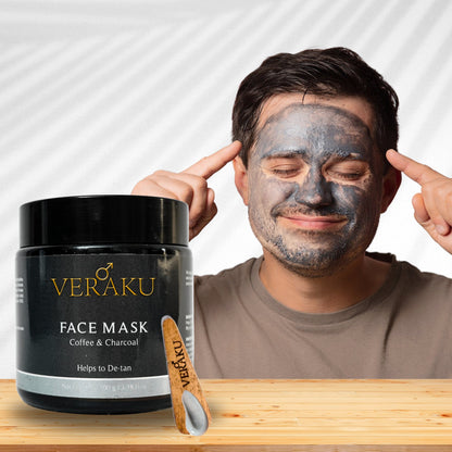 Coffee & Charcoal Face Mask | Vitamin-C Face Serum | COMBO PACK | For Men - Veraku
