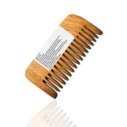 Neem Wood Beard Comb | Pocket Friendly | for Beard Detangling & Styling - Veraku