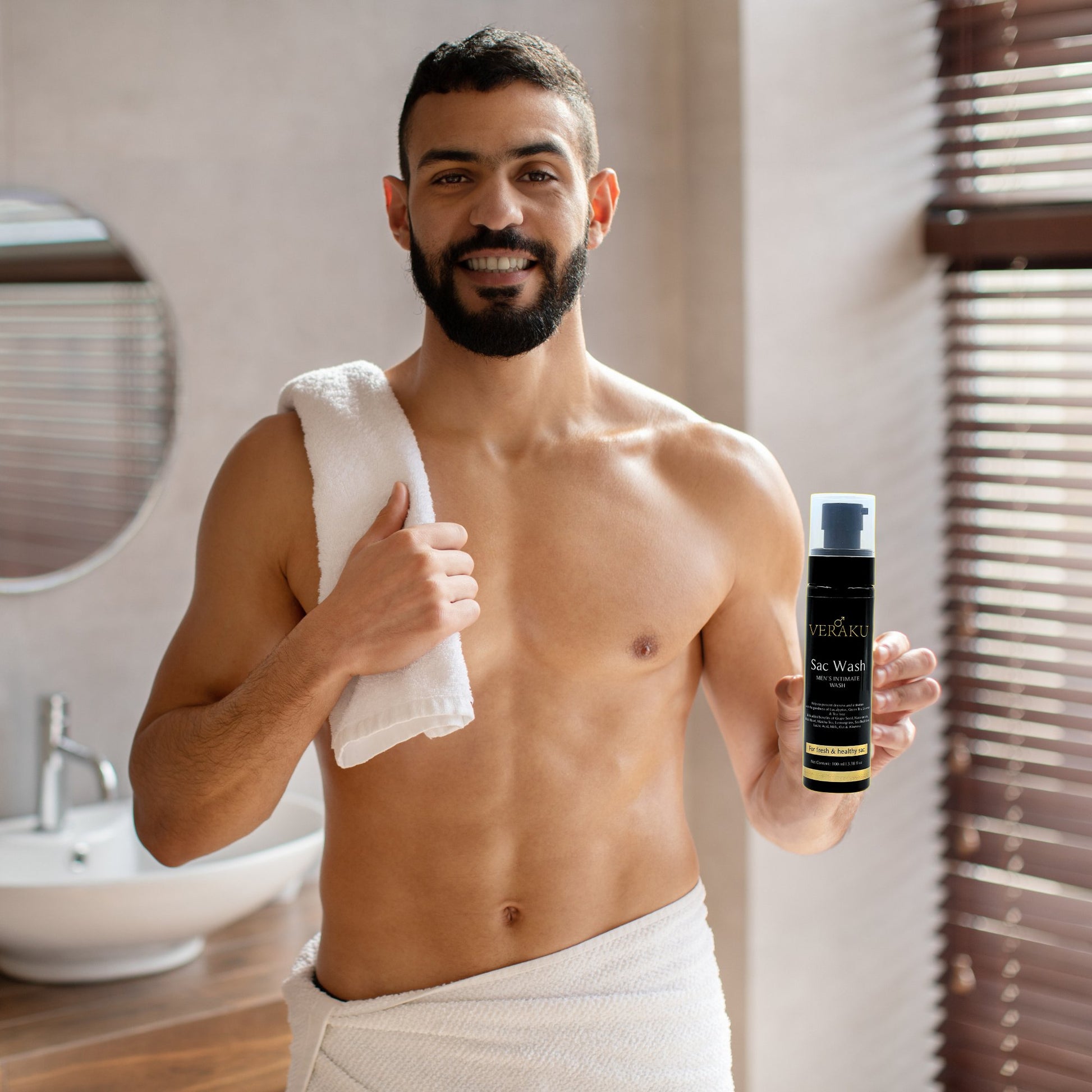 Sac Wash | Men's Intimate Wash | pH Balanced | Fresh & Dry Sac (100 ml) - Veraku