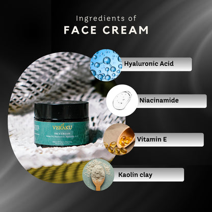 Skin Brightening Face Cream | Lip Balm | Lip Scrub | COMBO PACK | For Men - Veraku