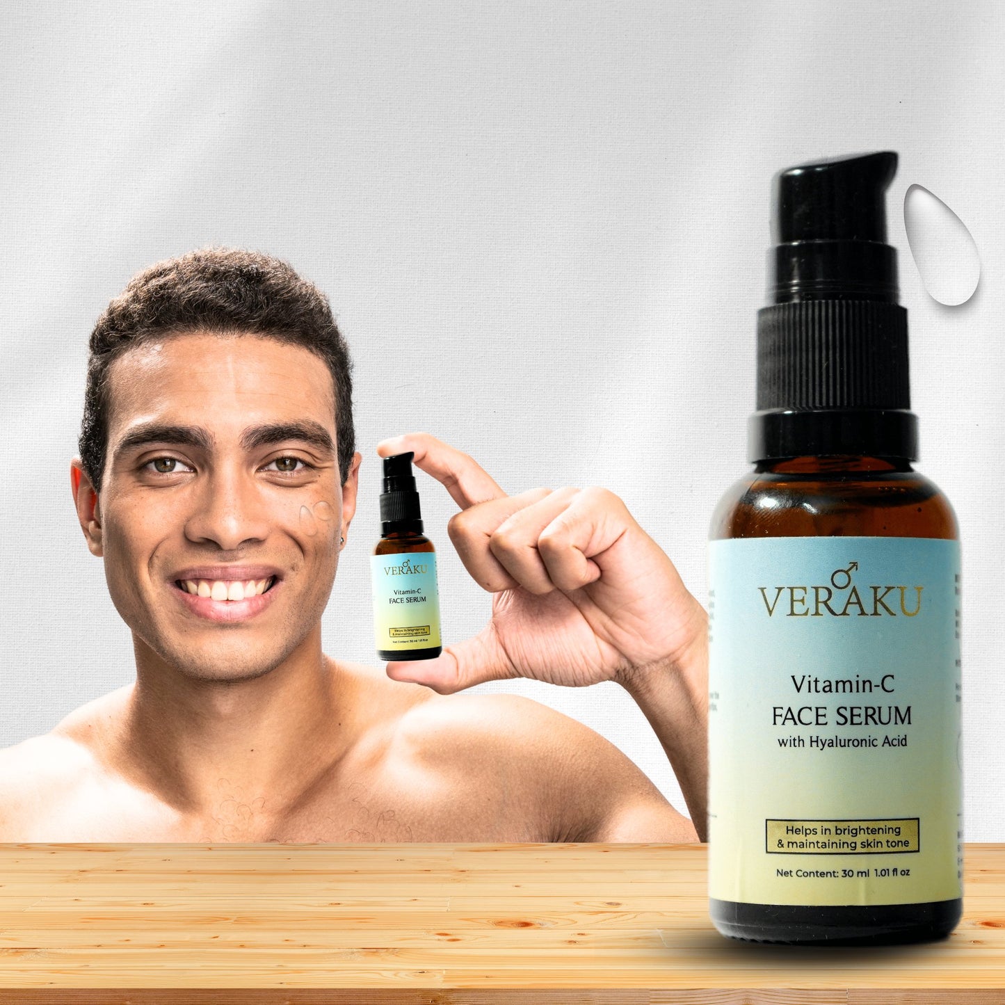 Vitamin-C Face Serum | Beard Comb | COMBO PACK | For Men - Veraku
